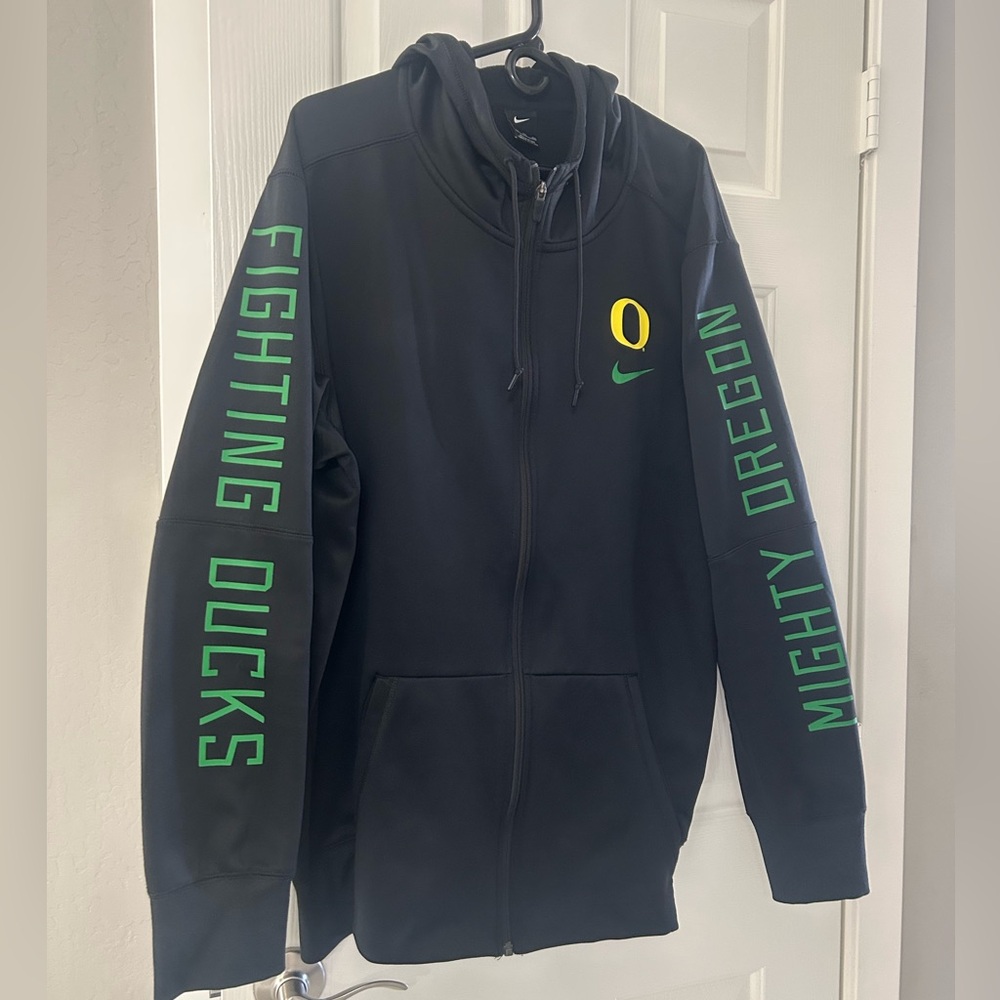 Nike Black Oregon Ducks Hooded Zip Up Sweatshirt Size XXL